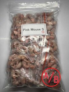 冷凍ピンクマウスS（約2.5cm）Ａ/Ｂ級品/100匹